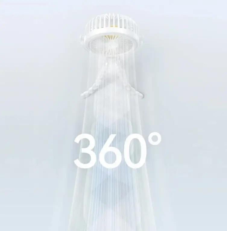 Вентилятор портативний USAMS ZB289 із гнучким штативом 2000 mAh White (605240) - фото 7 Вентилятор портативний USAMS ZB289 із гнучким штативом 2000 mAh White (605240) - фото 7