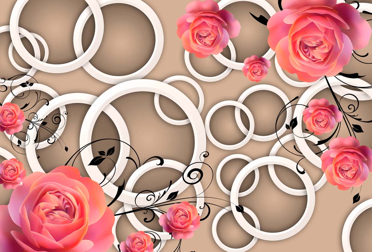 Фотообои WS Wallpaper 3D Цветы 392x270 см (31160) Фотообои WS Wallpaper 3D Цветы 392x270 см (31160)