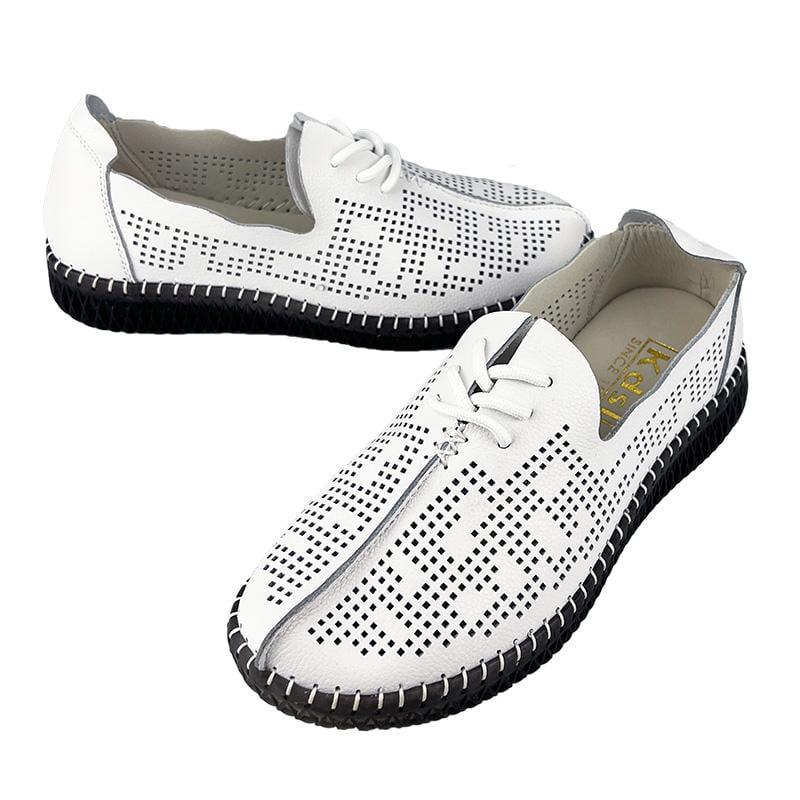 Мокасини жіночі перфорована шкіра 1035-1 p. 36 23 см Білий - фото 2