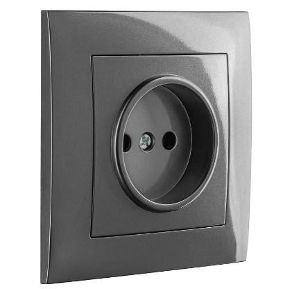 Розетка без заземлення RS16-475 Графіт (RS16-475 GRAFFITE )