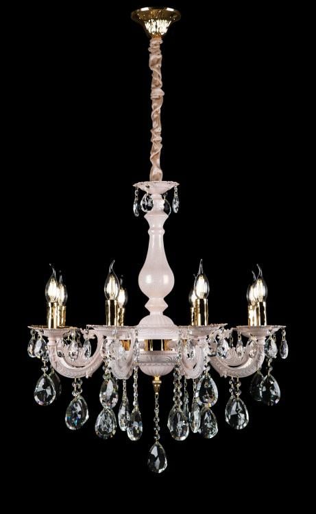 Люстра свеча Ray L29683/8 GD+WT (IR006820) Люстра свеча Ray L29683/8 GD+WT (IR006820)