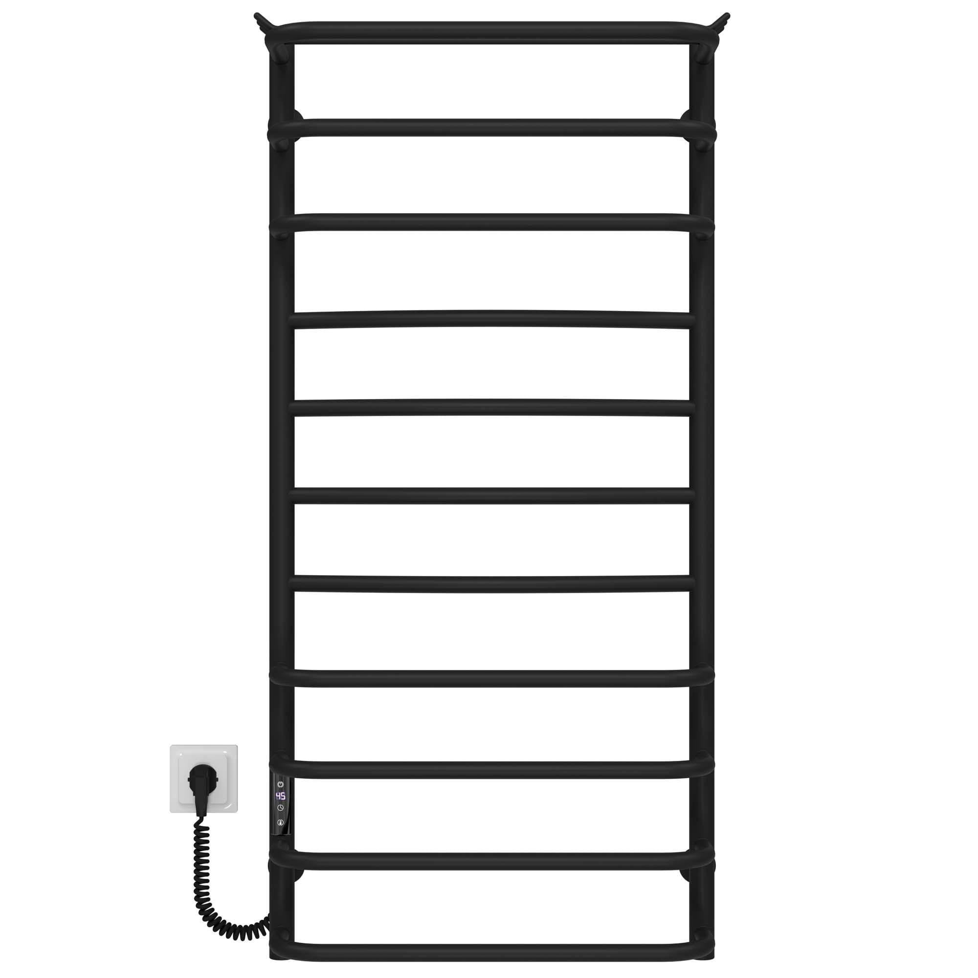 Полотенцесушитель электрический Deffi Юность П11 JD03 левое подключение нержавеющая сталь 500х1100 мм Черный (C.YU.110.50.11.E.B.L.1)