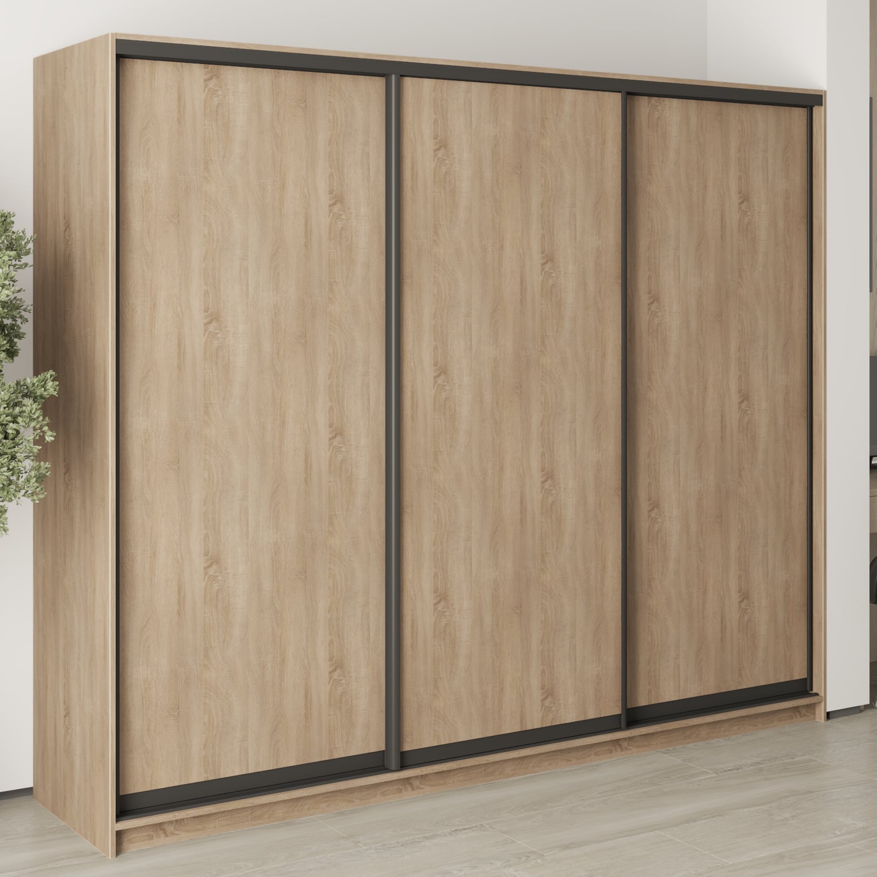 Шкаф-купе трехдверный Mebel Star Комбо BG MBS-8925 250х60х210 см Дуб сонома (1008914)