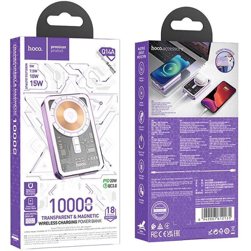 Повербанк Hoco Q14A Ice Crystal PD20W 10000 mAh Purple (00000068373_3) - фото 4 Повербанк Hoco Q14A Ice Crystal PD20W 10000 mAh Purple (00000068373_3) - фото 4