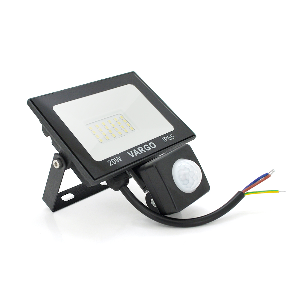Прожектор LED Vg-20W с датчиком движения 20 Вт 2700 Лм Черный (23458)
