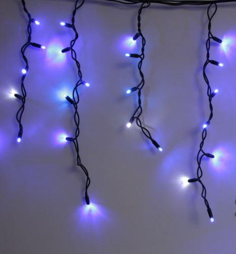 Гирлянда-бахрома ICICLE light на черном кабеле 320LED 7 м Синий (000019230)