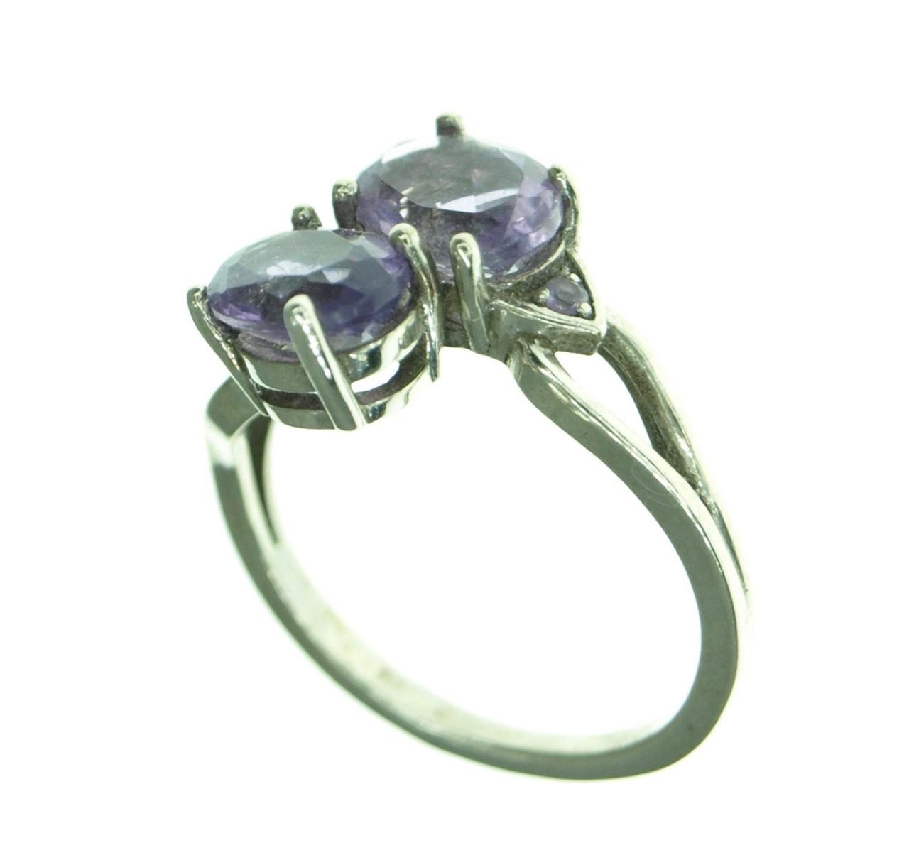 Каблучка зі срібла з аметистом (2101750180) - фото 2