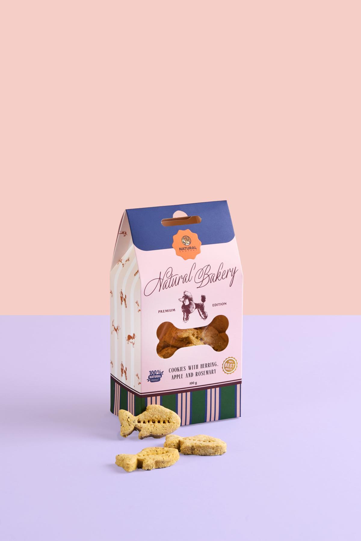 Ласощі для собак Печиво з оселедцем яблуком та розмарином 100 г (1300-01) - фото 2