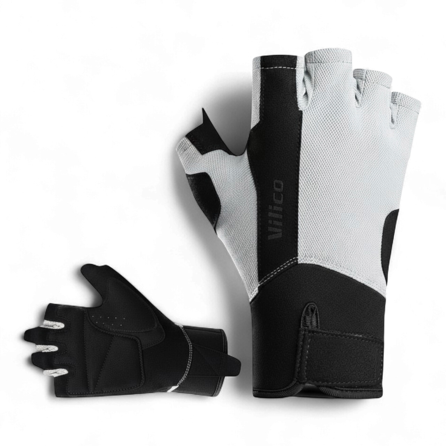 Перчатки для силовых тренировок Univerza дышащие с короткими пальцами Белый