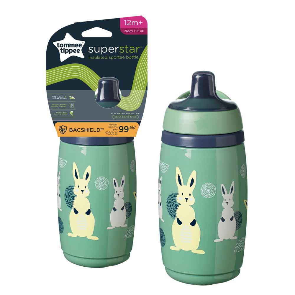 Термочашка Tommee Tippee Superstar Sportee 12 мес 266 мл Зеленый (TT0393) - фото 3