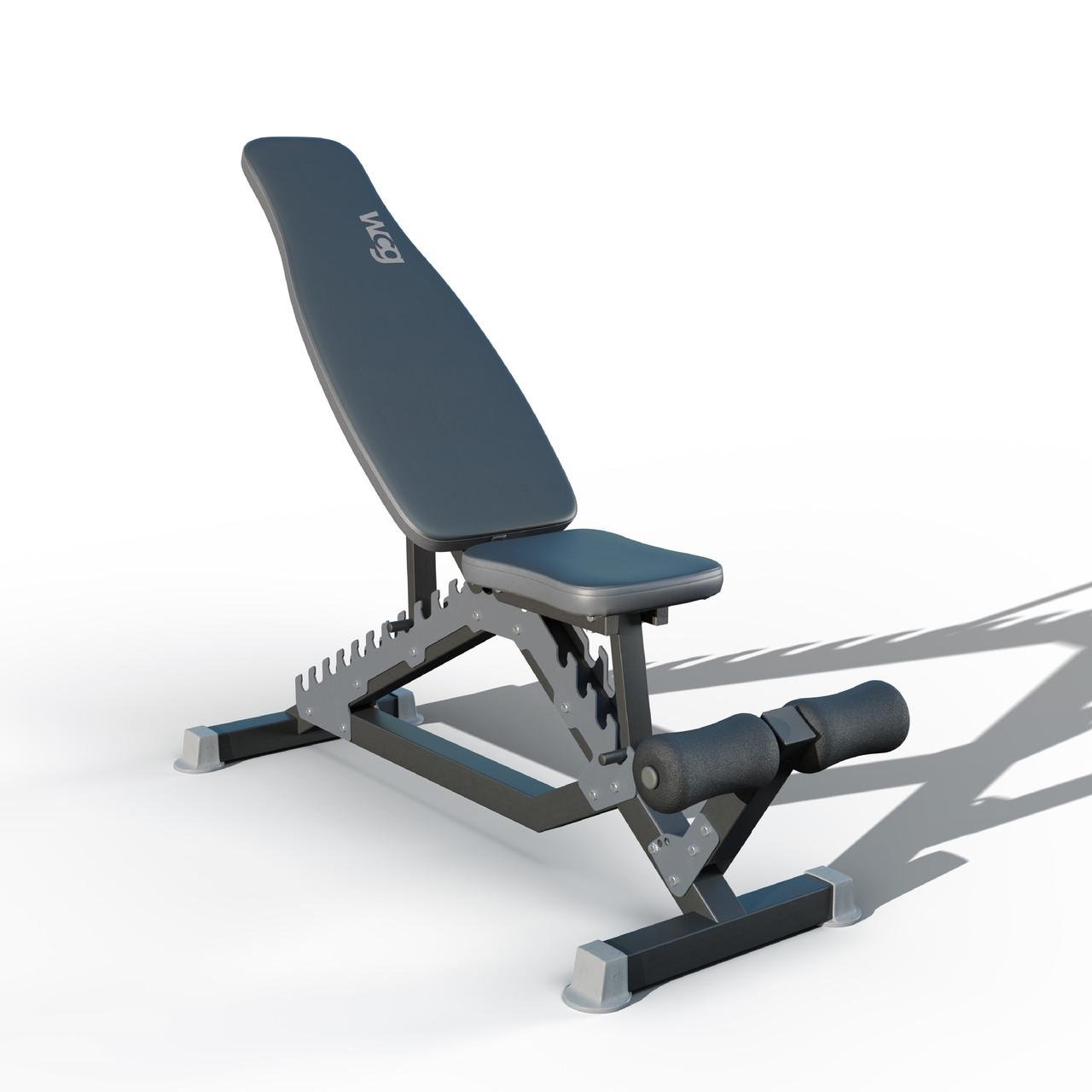 Лавка спортивная усиленная на подшипниках WCG S111 металл 12/4 положений до 300 кг