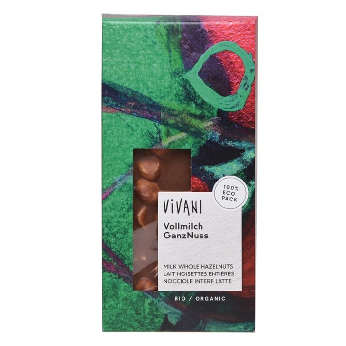 Шоколад молочный Vivani органический с цельным лесным орехом 100 г (1390138647)