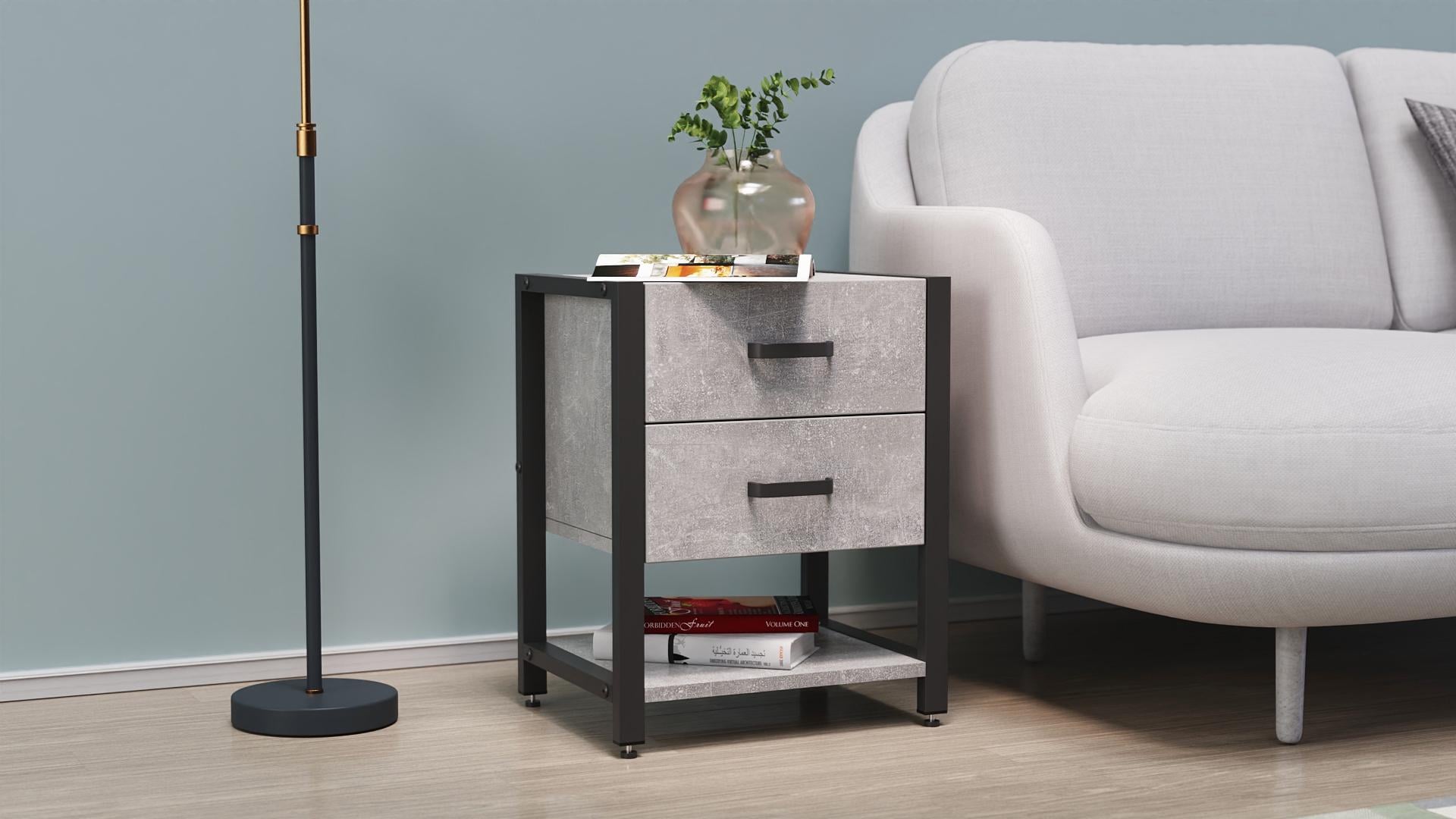 Тумба универсальная Ferrum-decor Вивьен ДСП 16 мм 2/1 50x41x40 Черный/Бетон (FRD-106938)