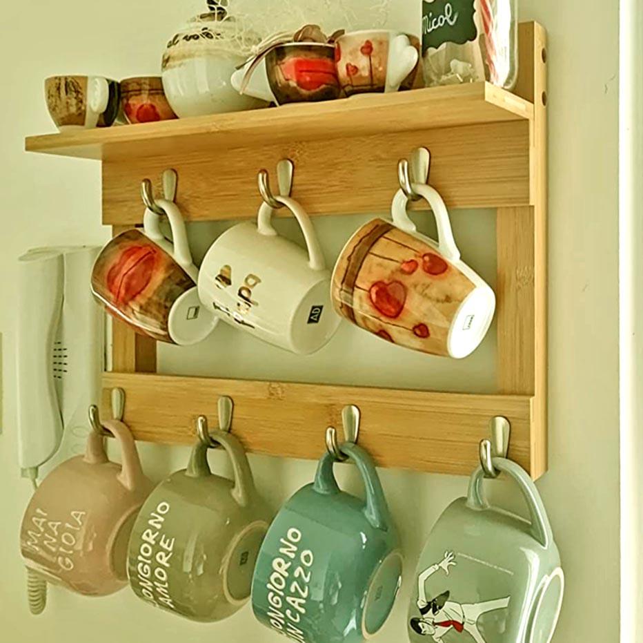 Полка для кружек из дерева Барма Карри (СДК-006203)