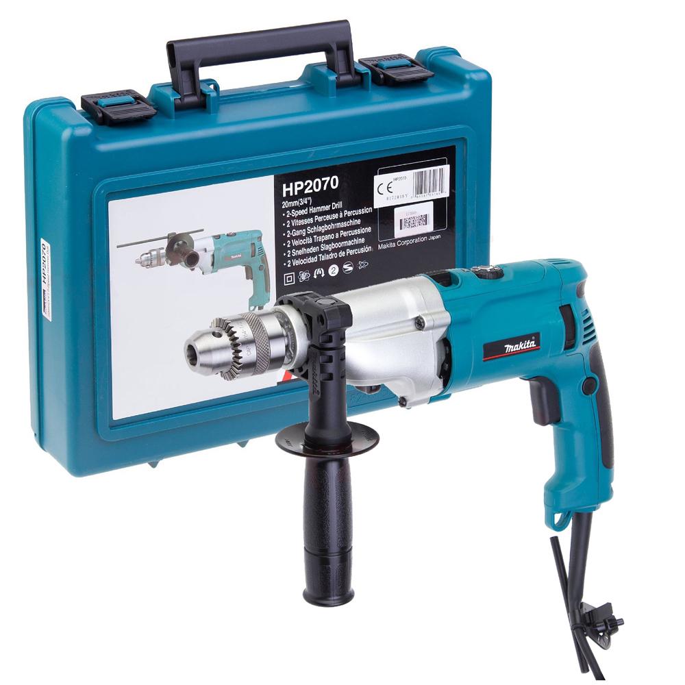 Дрель ударная Makita HP2070 (1010Вт, 13мм) + кейс (4315)