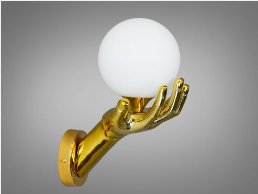 Бра Diasha лофт рука с плафоном Золото матовое