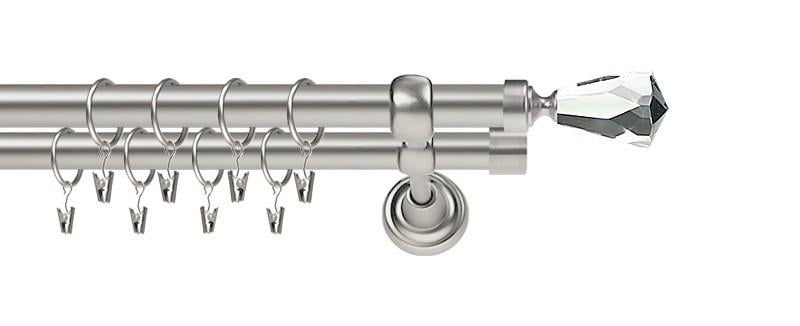 Карниз MStyle Лучетта для штор металлический двухрядный 25/19 мм 160 см Сатин (E010216) Карниз MStyle Лучетта для штор металлический двухрядный 25/19 мм 160 см Сатин (E010216)