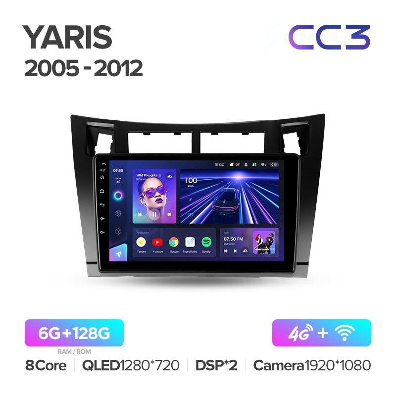 Автомагнитола штатная Teyes для Toyota Yaris 2005-2012 Android CC3 6+128G Wi-Fi (1464253463) - фото 2