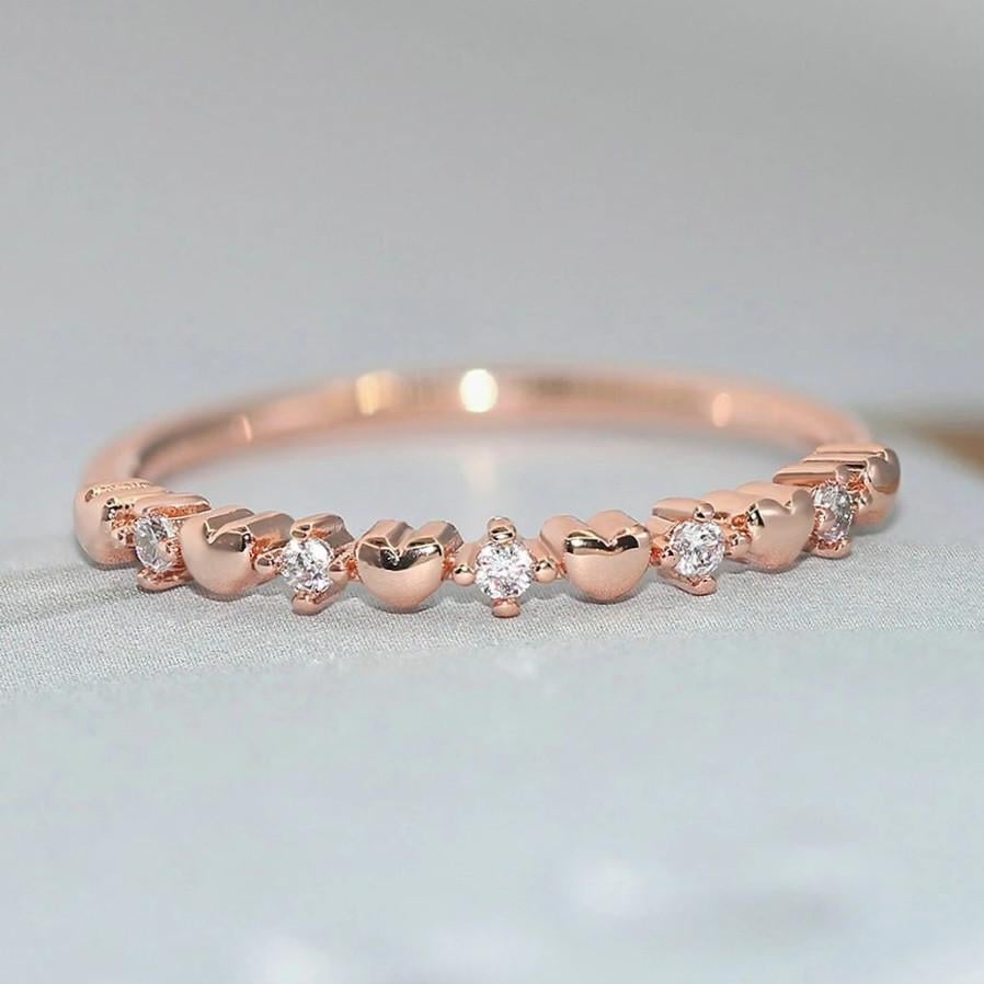 Кольцо женское Xuping Jewelry Искры любви в сердце ювелирный сплав золотистый циркон (12965)