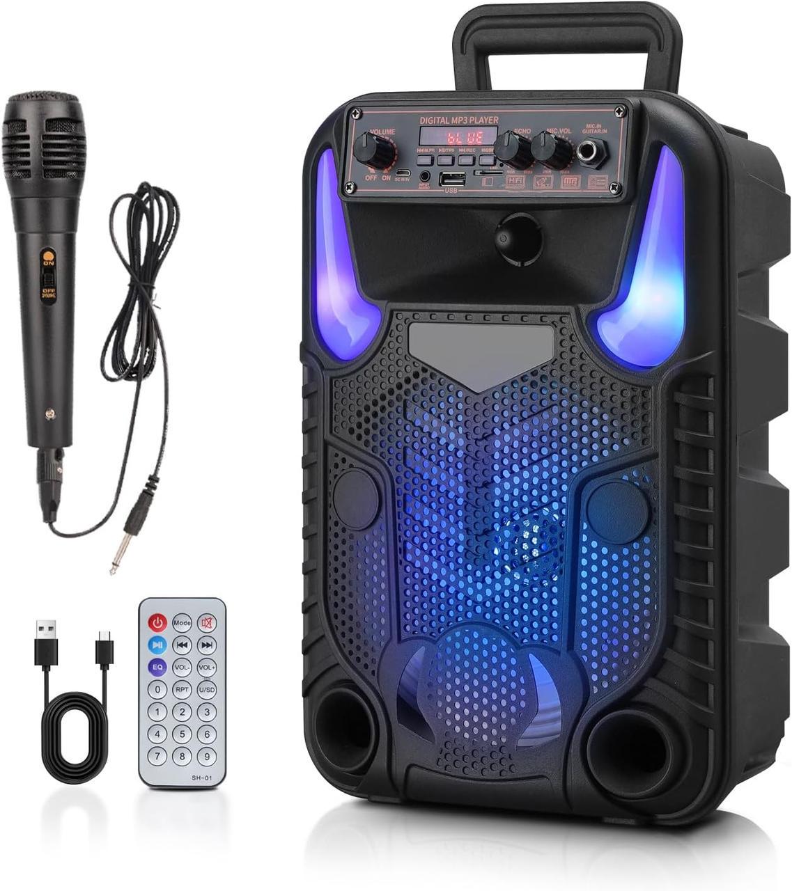 Портативная колонка BB1518 8-дюймовый караоке-аппарат с микрофоном