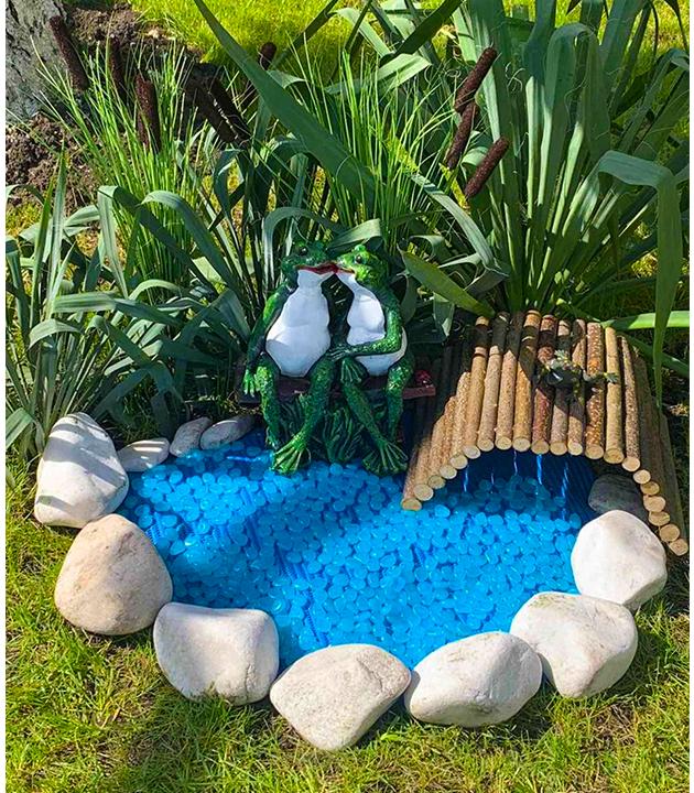 Каміння декоративне люмінесцентне що світиться в темряві штучна галька 100 шт. Блакитний - фото 10