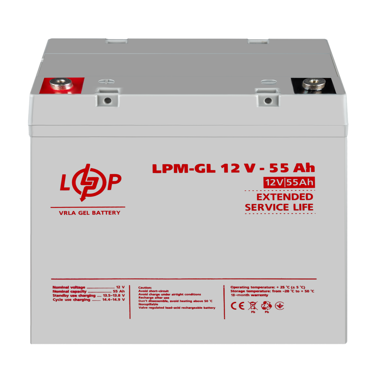 Аккумулятор гелевый LPM-GL 12V-55 Ah - фото 2 Аккумулятор гелевый LPM-GL 12V-55 Ah - фото 2