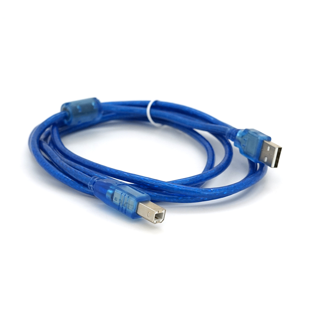 Кабель Ritar USB 2,0 AM/BM с ферритом прозрачный 1,8 м Синий (7378)