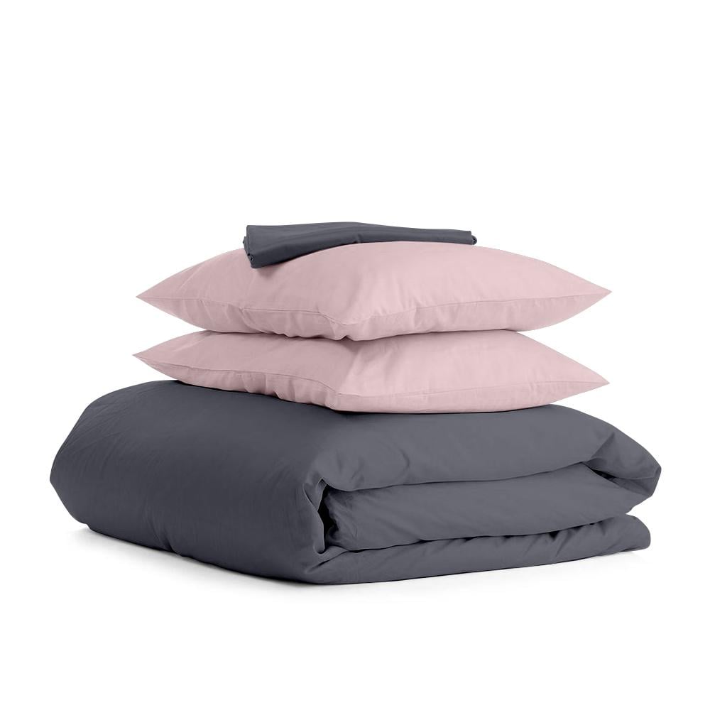 Комплект євро постільної білизни Cosas Satin Grey Beige-P 200х220 см (4822054083770)