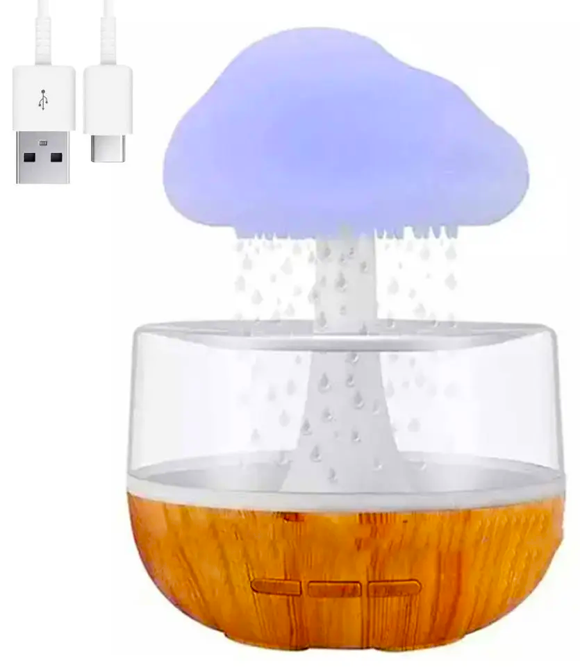 Зволожувач повітря Гриб з ефектом дощу RGB USB (25412260)