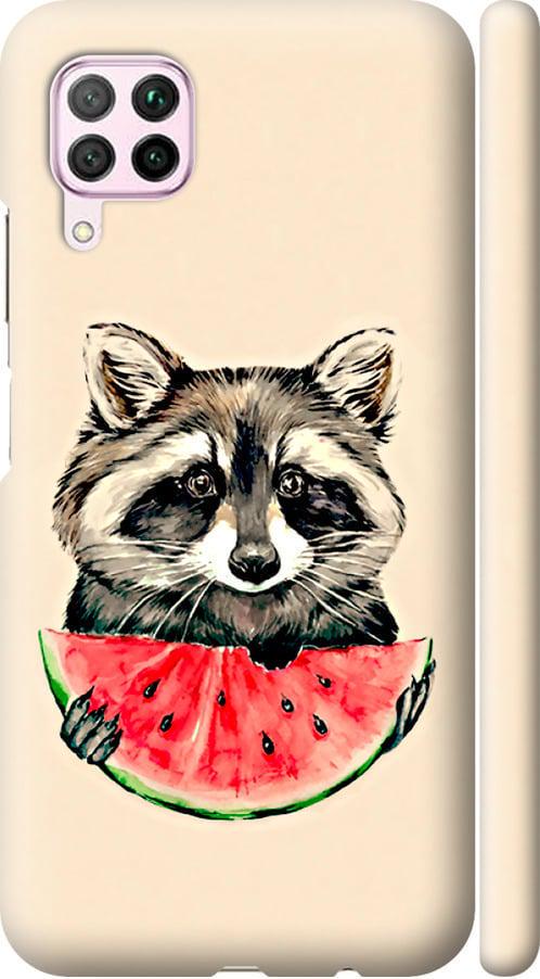 Чехол на Huawei P40 Lite Енотик с арбузом (4605m-1887-42517)