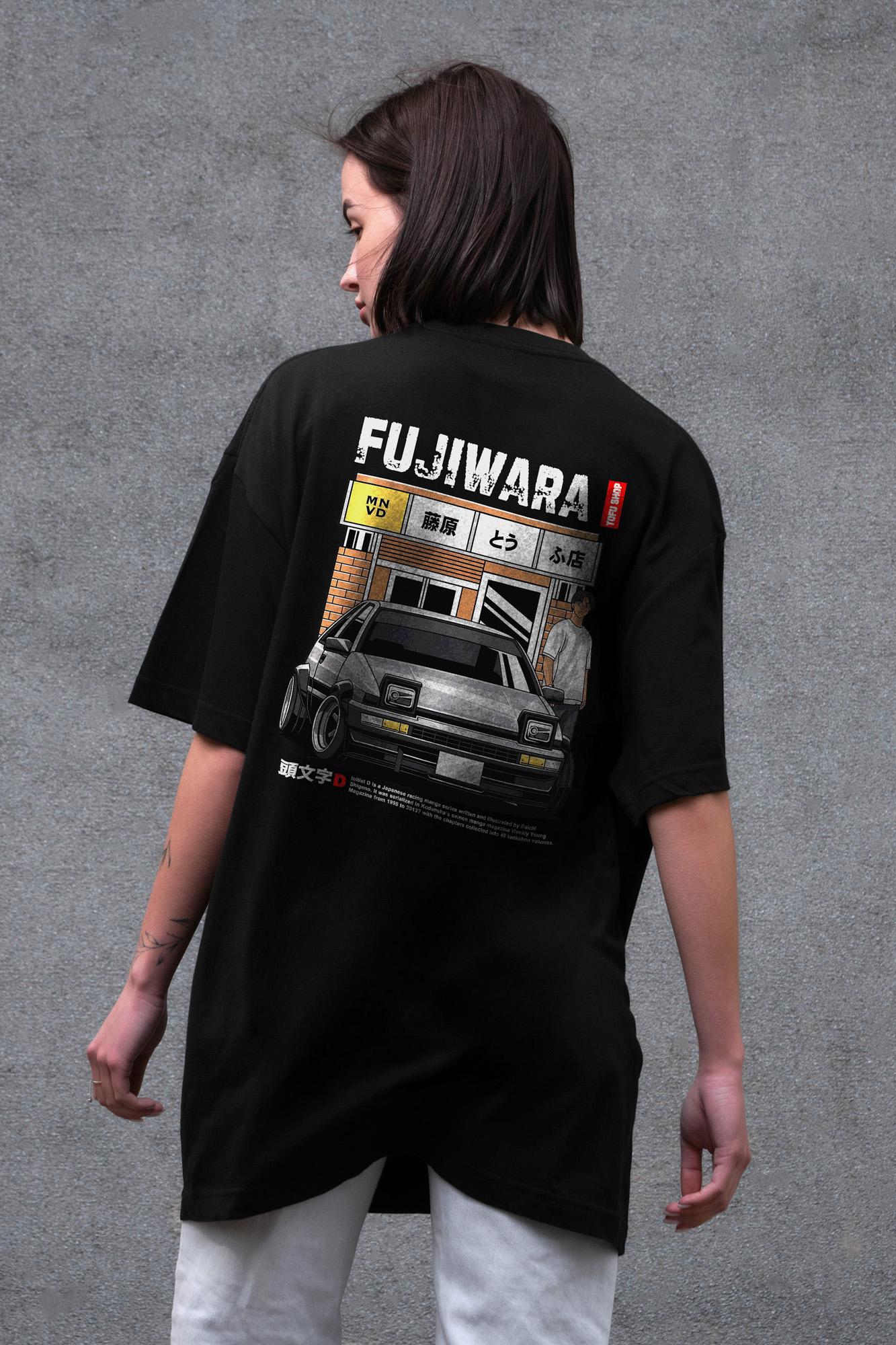 Футболка жіноча Without з принтом Fujiwara оверсайз L/XL Black (L8049475)