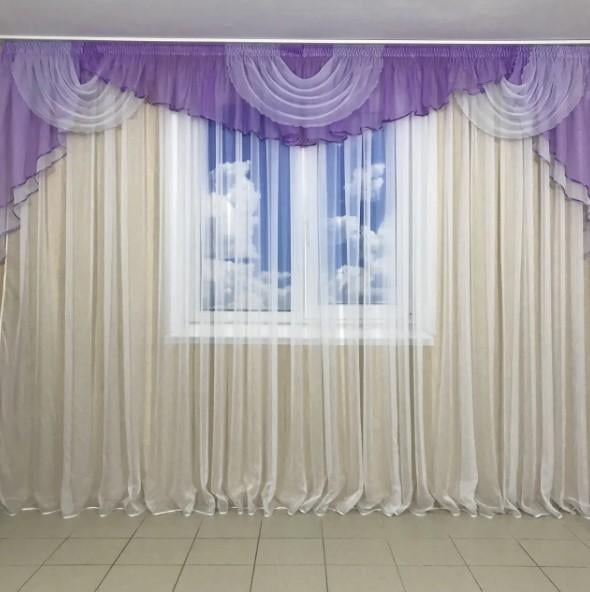 Ламбрекен шифон 3-3,5 м Сиреневый (101)