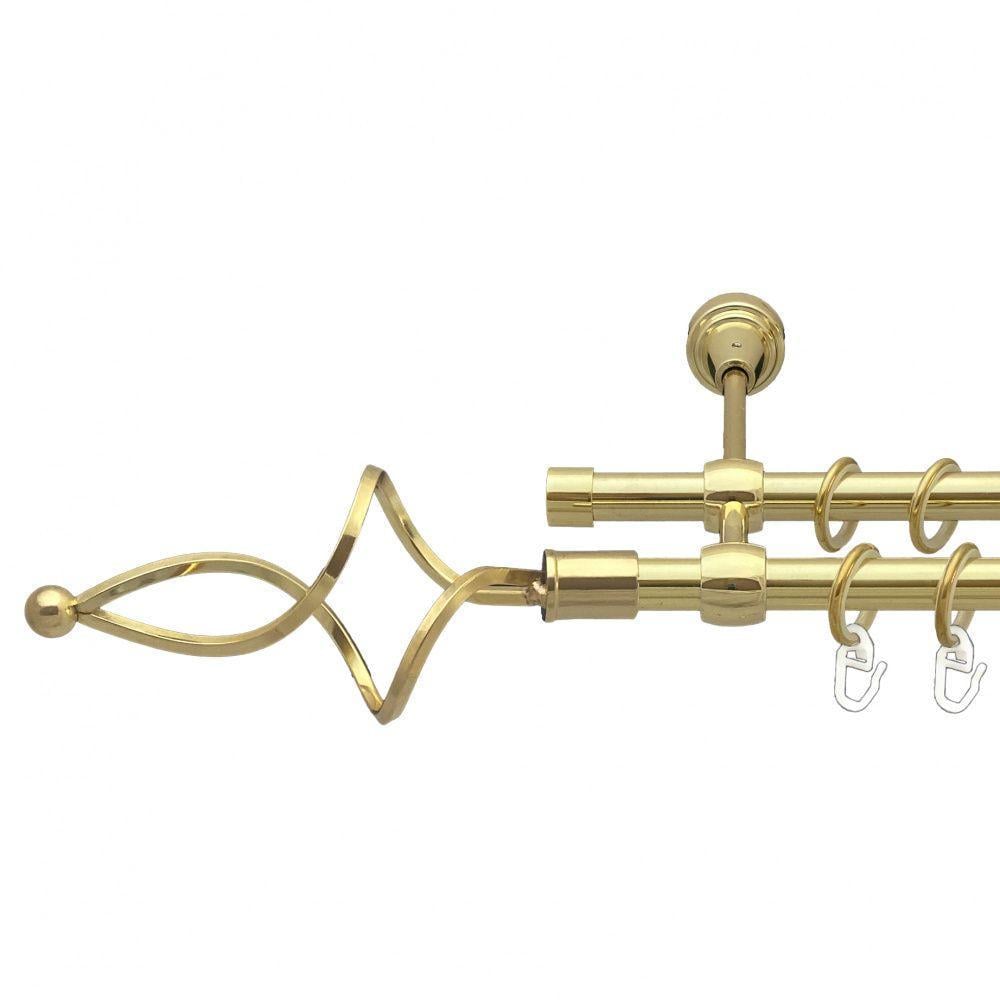 Карниз для штор Orvit Ажур двухрядный гладкий 16/16 мм 300 см Золотой (00-00014330)