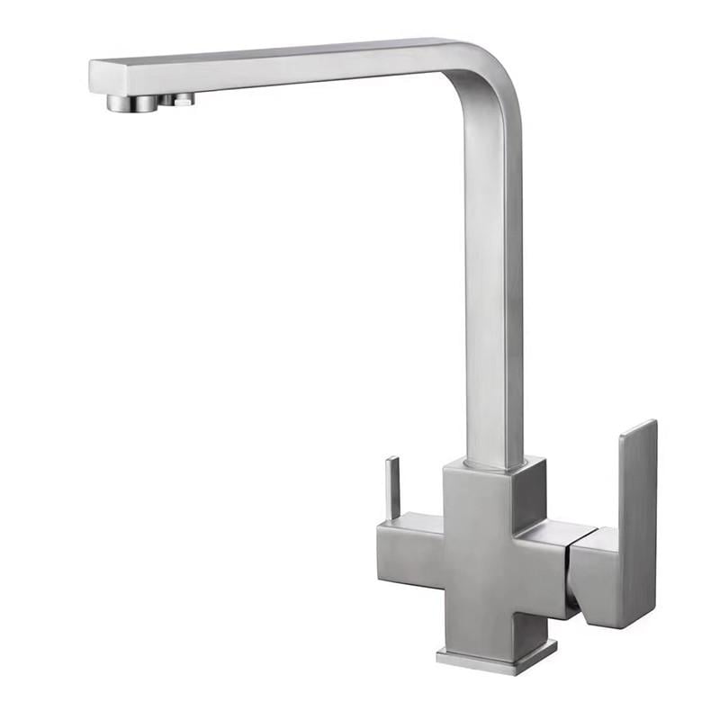 Змішувач для кухні Zerix KUB-021 SUS304 з виходом для питної води з нержавіючої сталі (ZX4855)