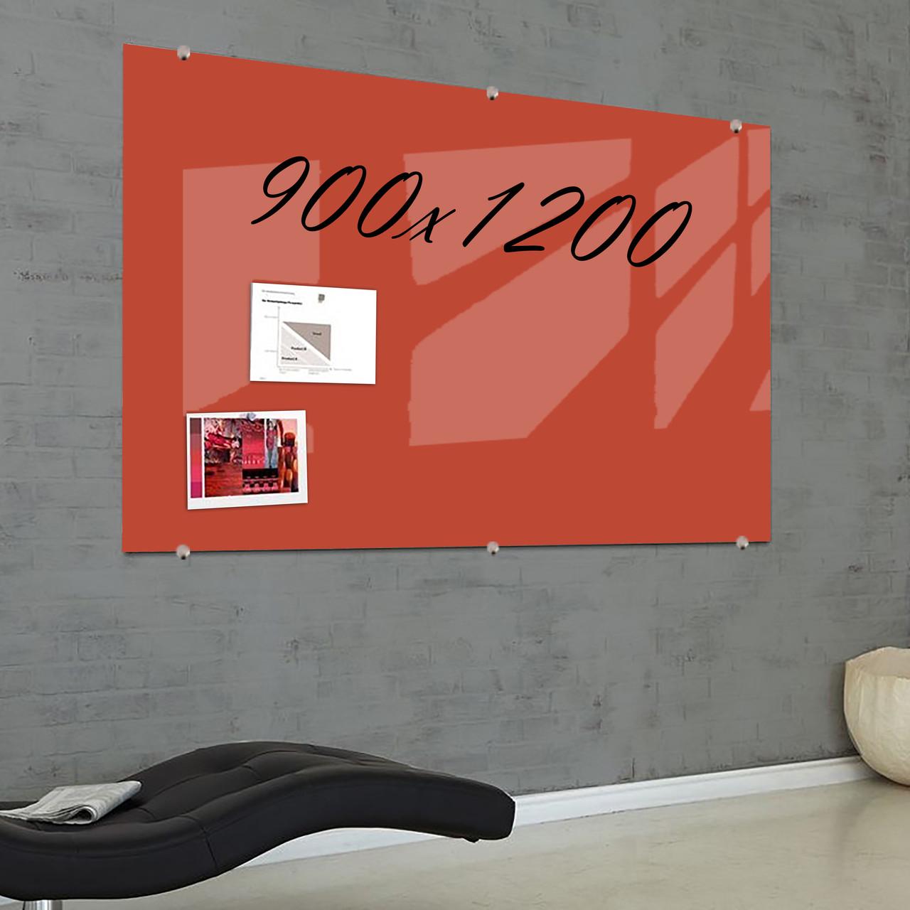 Доска маркерная магнитная S-Mix 12-90 MK 1200х900 мм стеклянная Коралловый