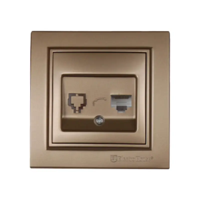 Розетка компьютерная ElectroHouse Enzo 1x8P8C IP22 Роскошно золотой (EH-2114-LG)