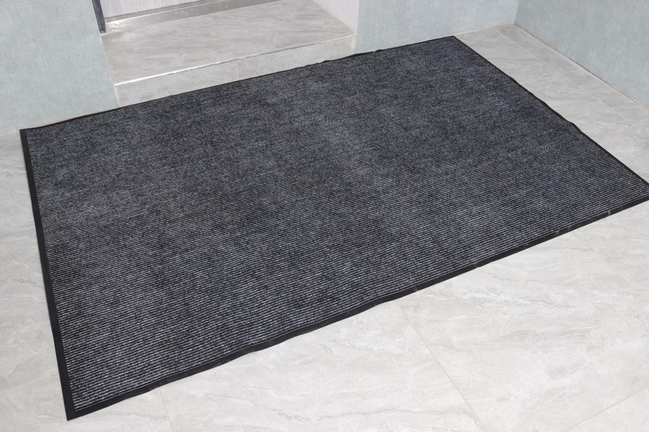 Коврик грязезащитный 88x120 см в прихожую Ребро (3008/grey)