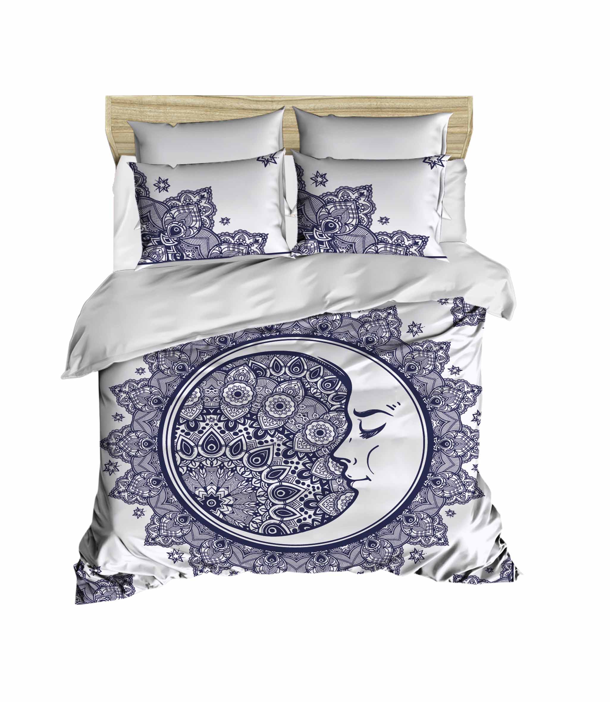 Комплект постільної білизни LIGHTHOUSE ranforce+3D Moon 200х220/4х50х70 Комплект постільної білизни LIGHTHOUSE ranforce+3D Moon 200х220/4х50х70