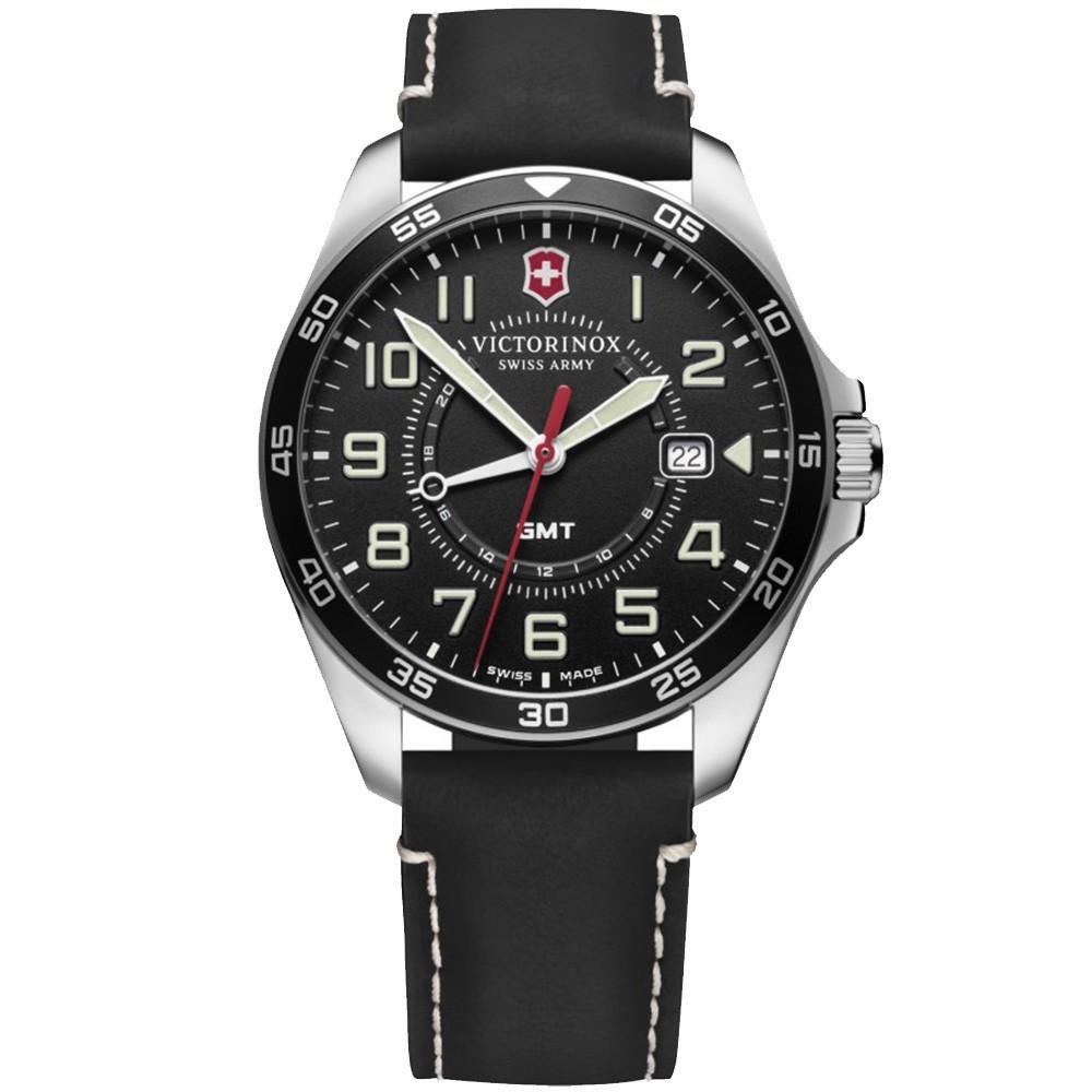 Наручний годинник чоловічий Victorinox Swiss Army Fieldforce Gmt кварцевий Silver (V241895)