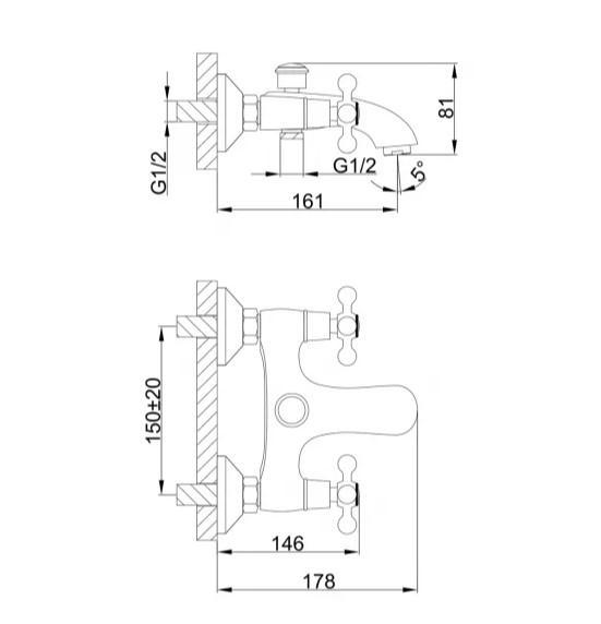 Смеситель для ванны Frap F3019-4 (57818) - фото 6 Смеситель для ванны Frap F3019-4 (57818) - фото 6
