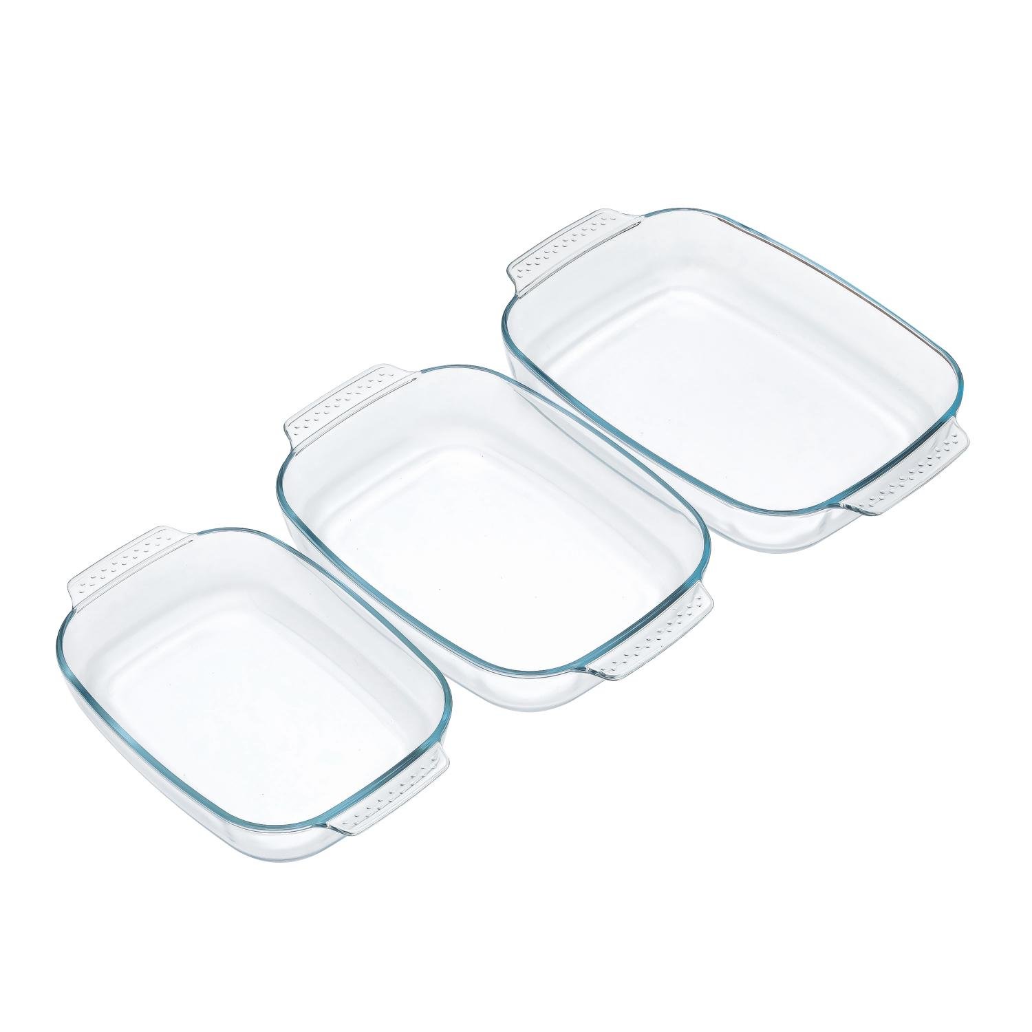 Формы для выпечки из жаропрочного стекла для запекания с ручками Ristal 3,3/2,5/1,8 л