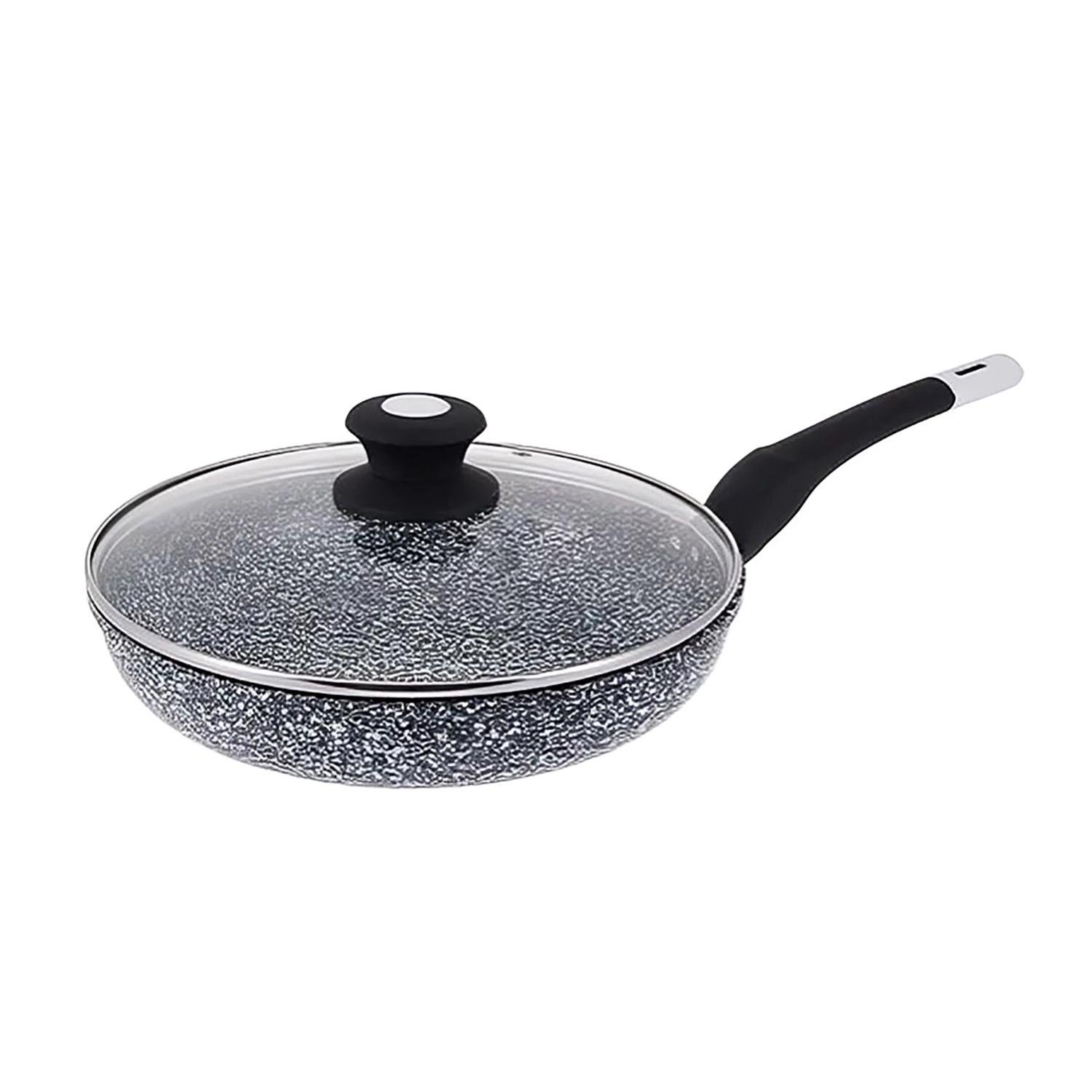 Сковорода алюминиевая ZAUBERG с керамическим покрытием под мрамор и крышкой Ø 20 см (86975)