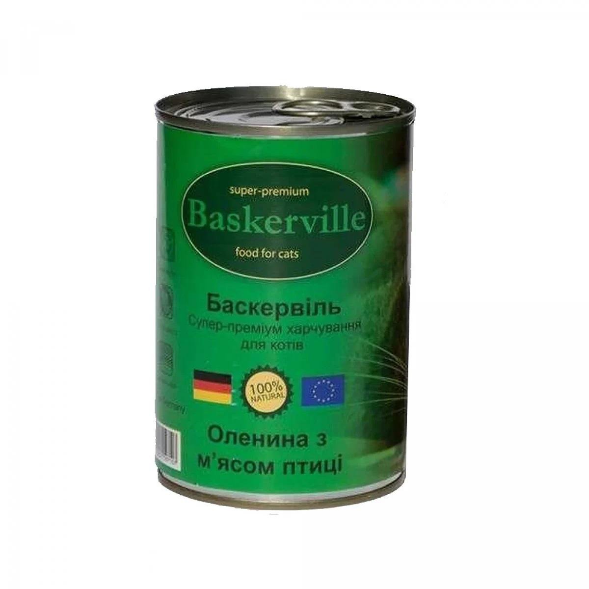 Корм влажный для кошек Baskerville Оленина с мясом курицы 400 г (4250231597107)