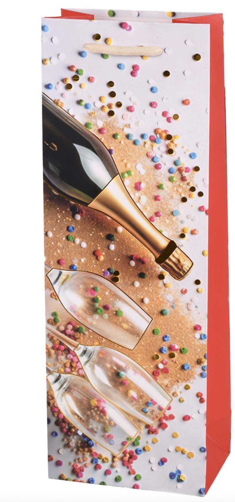 Пакет подарочный бумажный под бутылку Party 13х8,5х36 см (R34514)