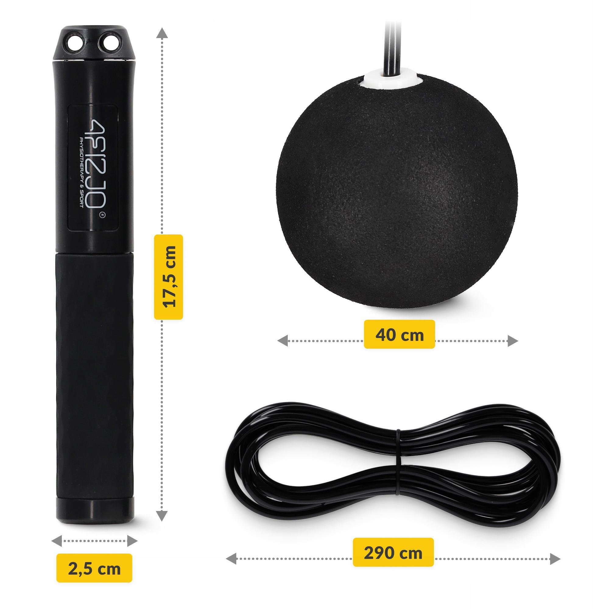 Скакалка з лічильником 4fizjo 2 в 1 провідна/бездротова Black (P-5905973402200) - фото 5 Скакалка з лічильником 4fizjo 2 в 1 провідна/бездротова Black (P-5905973402200) - фото 5