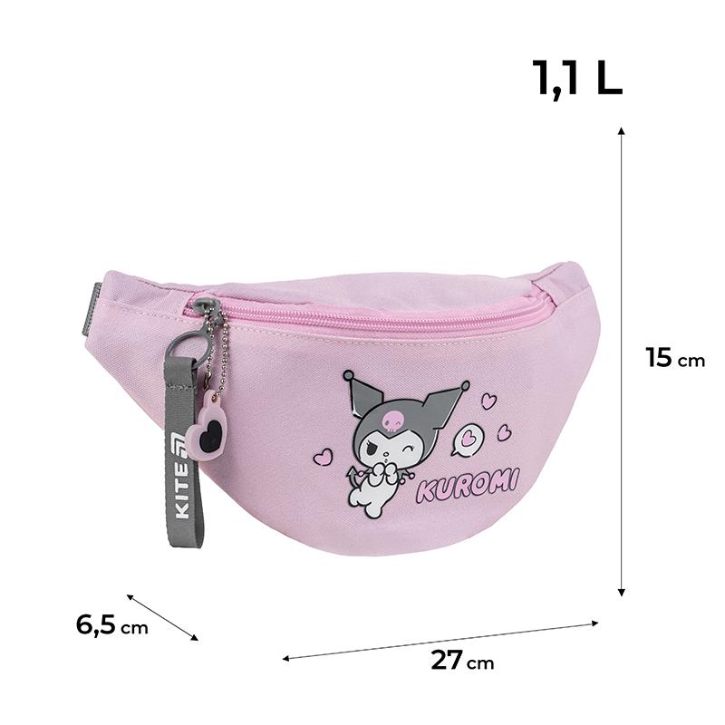 Поясна сумка-бананка дитяча Kite Kids Kuromi Рожевий (HK25-2577-1) - фото 2 Поясна сумка-бананка дитяча Kite Kids Kuromi Рожевий (HK25-2577-1) - фото 2
