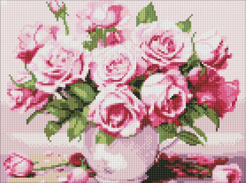 Алмазна мозаїка Рожеві троянди art_selena_ua 30х40 см (AMO7906)