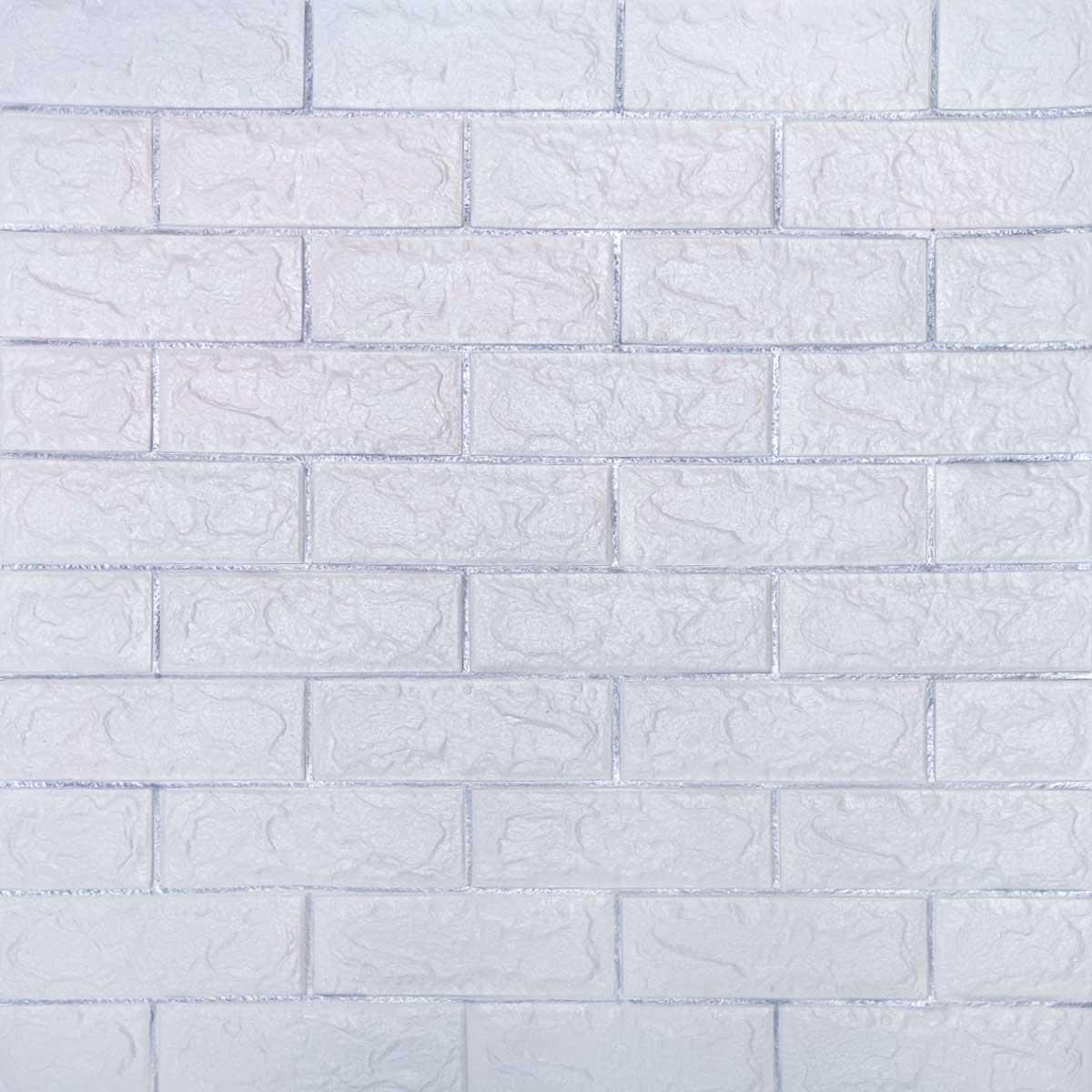 Панель самоклеящаяся декоративная 3D Loft под матовый кирпич 3D 700x770x7 мм Белый/Серебряный Панель самоклеящаяся декоративная 3D Loft под матовый кирпич 3D 700x770x7 мм Белый/Серебряный