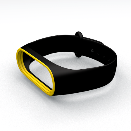 Ремешок для фитнес браслета Xiaomi Mi Band 3 4 Black/Yellow