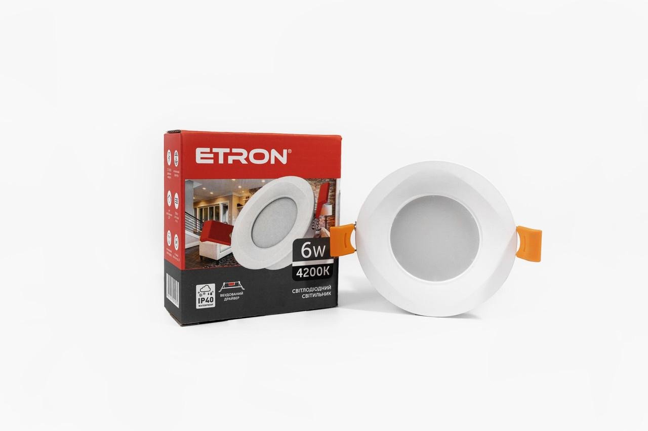 Светильник светодиодный ETRON Decor 1-EDP-622 круг 6 Вт 4200 K ІР40 (1-EDP-622)